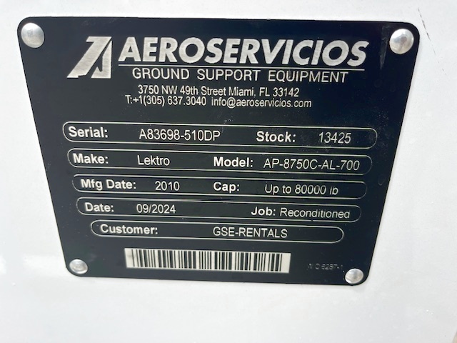 Towbarless Push Back Tractor Lektro AP8750C