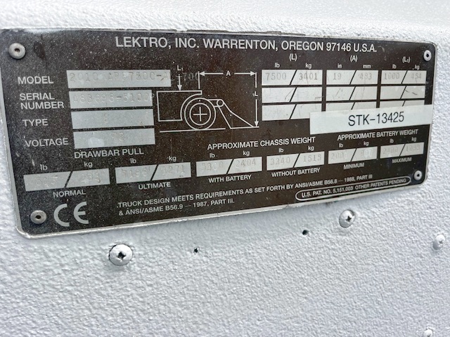 Towbarless Push Back Tractor Lektro AP8750C