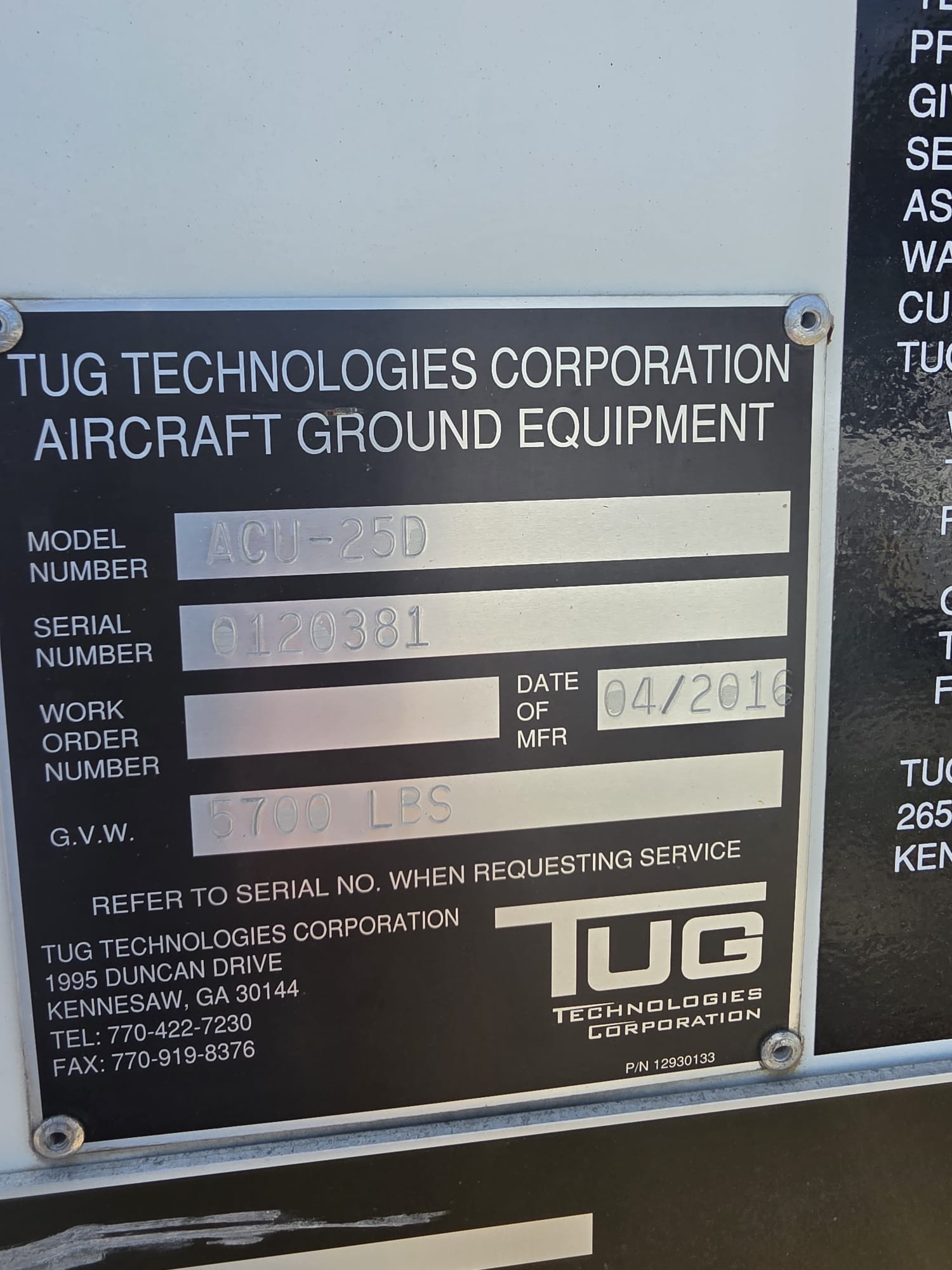 Air Conditioning Unit Tug ACU-25D
