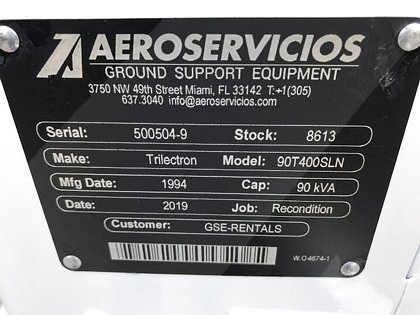 Ground Power Unit Trilectron 90T400SLN - 90 kVA