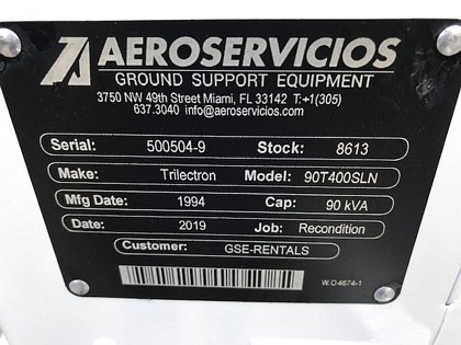 Ground Power Unit Trilectron 90T400SLN - 90 kVA