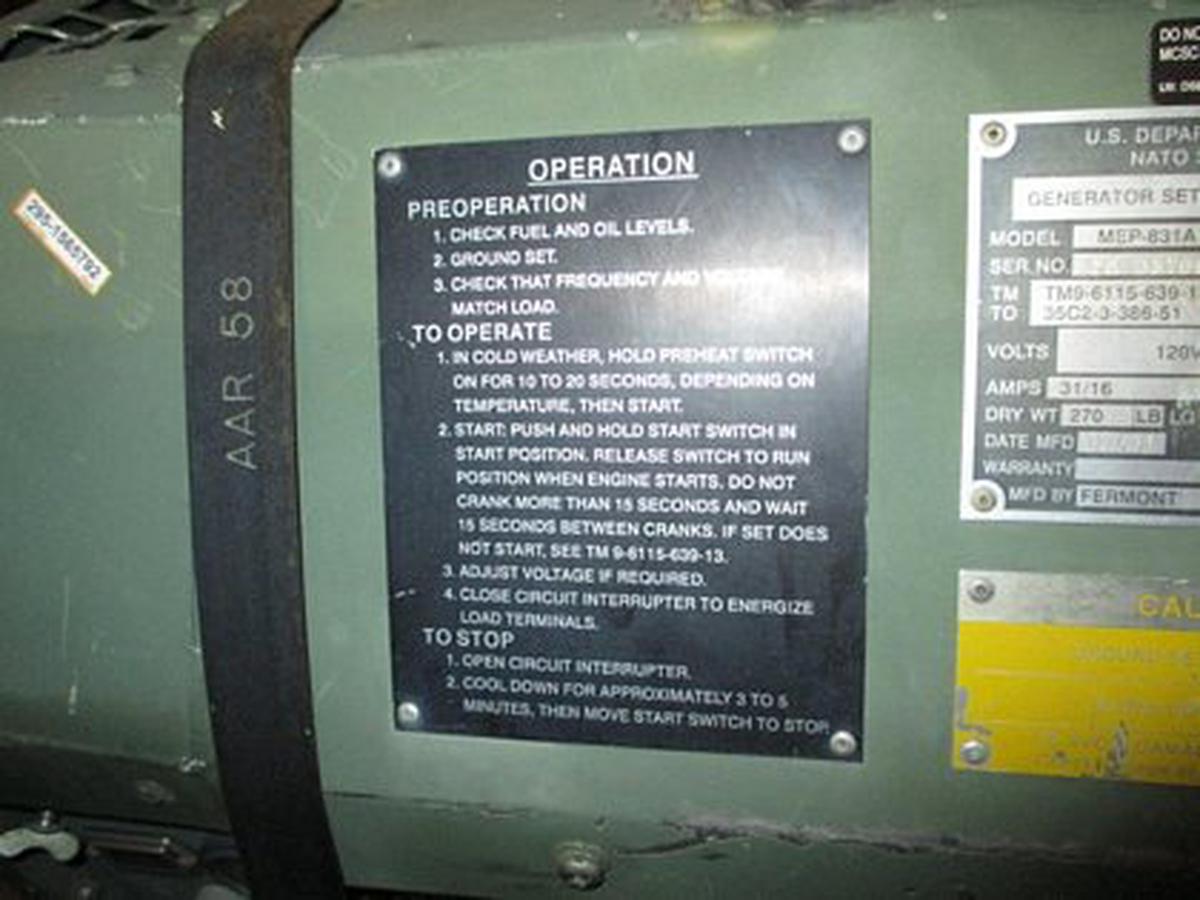 Generator Fermont MEP-831A