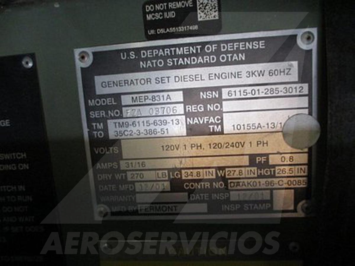 Generator Fermont MEP-831A