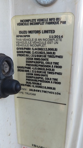 Truck Chassis Isuzu NPR-HD Diesel