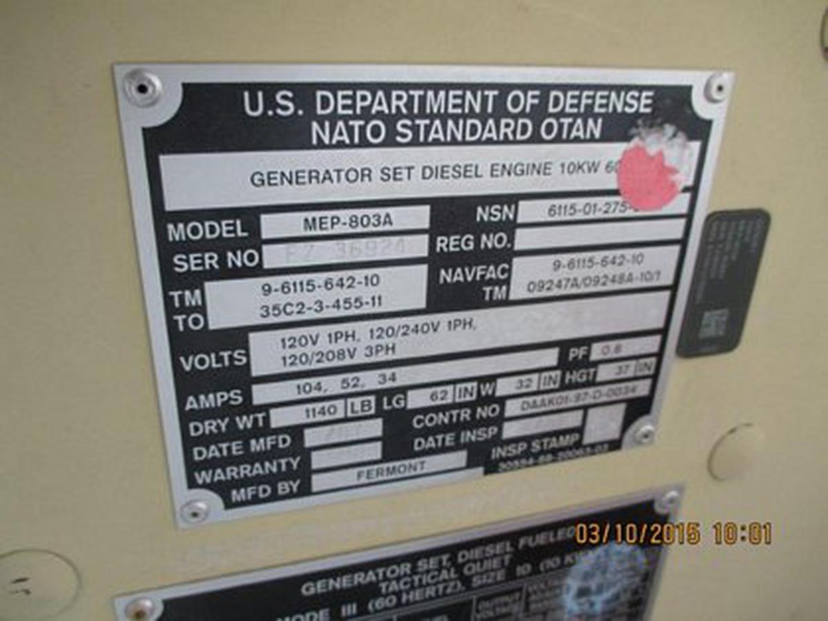 Generator Fermont MEP-803A