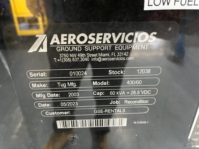 Ground Power Unit TUG 400/60 - 60 kVA+ 28.5 VDC