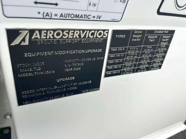 Push Back Tractor TLD TMX-150-15 Tier 4F