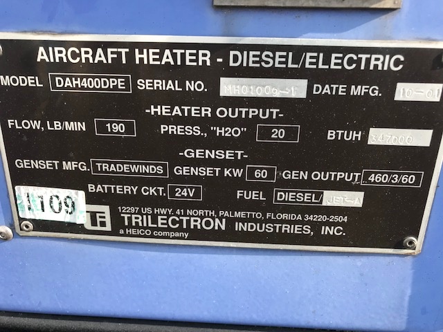 Heater Trilectron DAH-400DPE - 347000 BTU