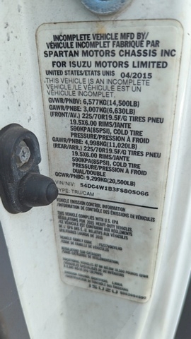 Truck Chassis Isuzu NPR-XD Gas