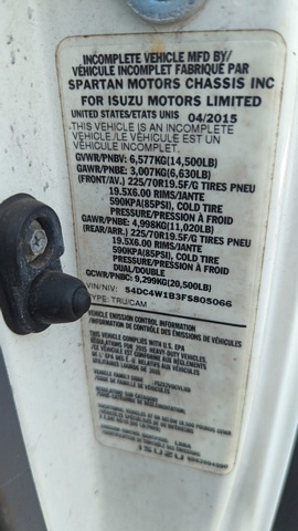 Truck Chassis Isuzu NPR-XD Gas