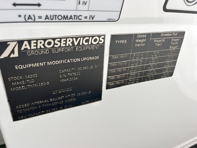 Push Back Tractor TLD TMX-150-15 Tier 4F