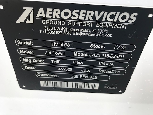 Ground Power Unit Jet Power - 120 kVA - 480V 3 Phase