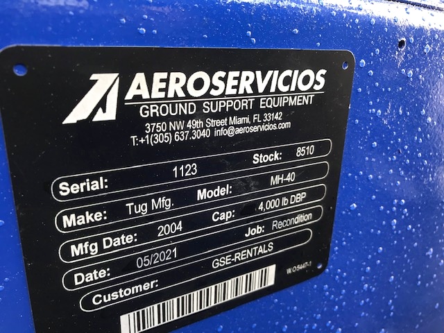 High Speed Utility Tractor Tug MH 40- 4,000 lb DBP