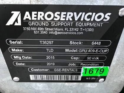 Ground Power Unit TLD GPU 409-E-CUP Tier 3