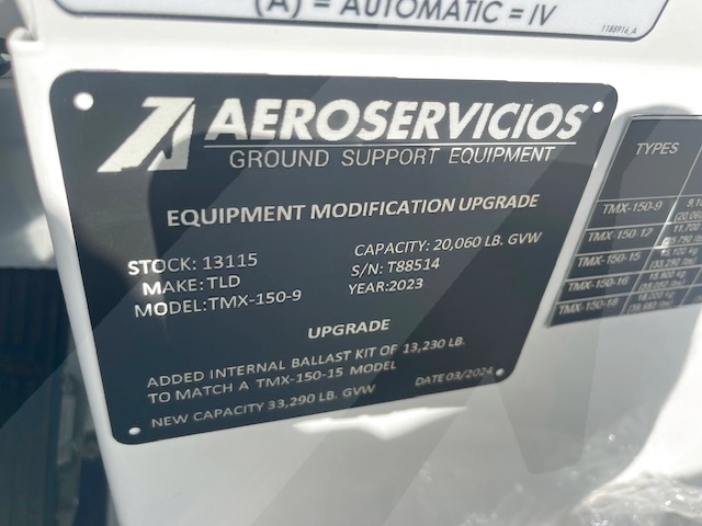 Push Back Tractor TLD TMX-150-15 Tier 4F