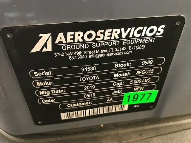 Forklift Toyota 8FGU25 Dual Fuel- 5,000 lb