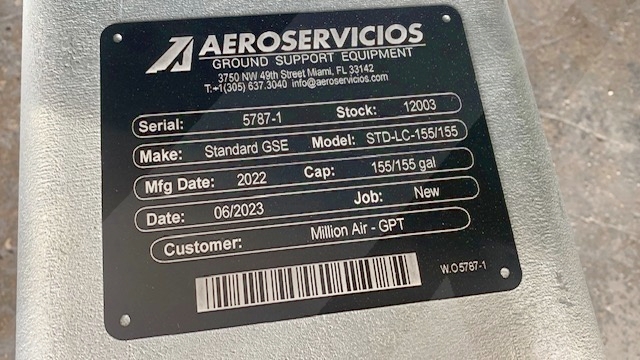 Lavatory Service Cart Standard GSE STD-LC 155/155 Galvanizedw