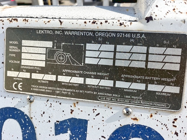 Towbarless Push Back Tractor Lektro AP8750C-AL-700