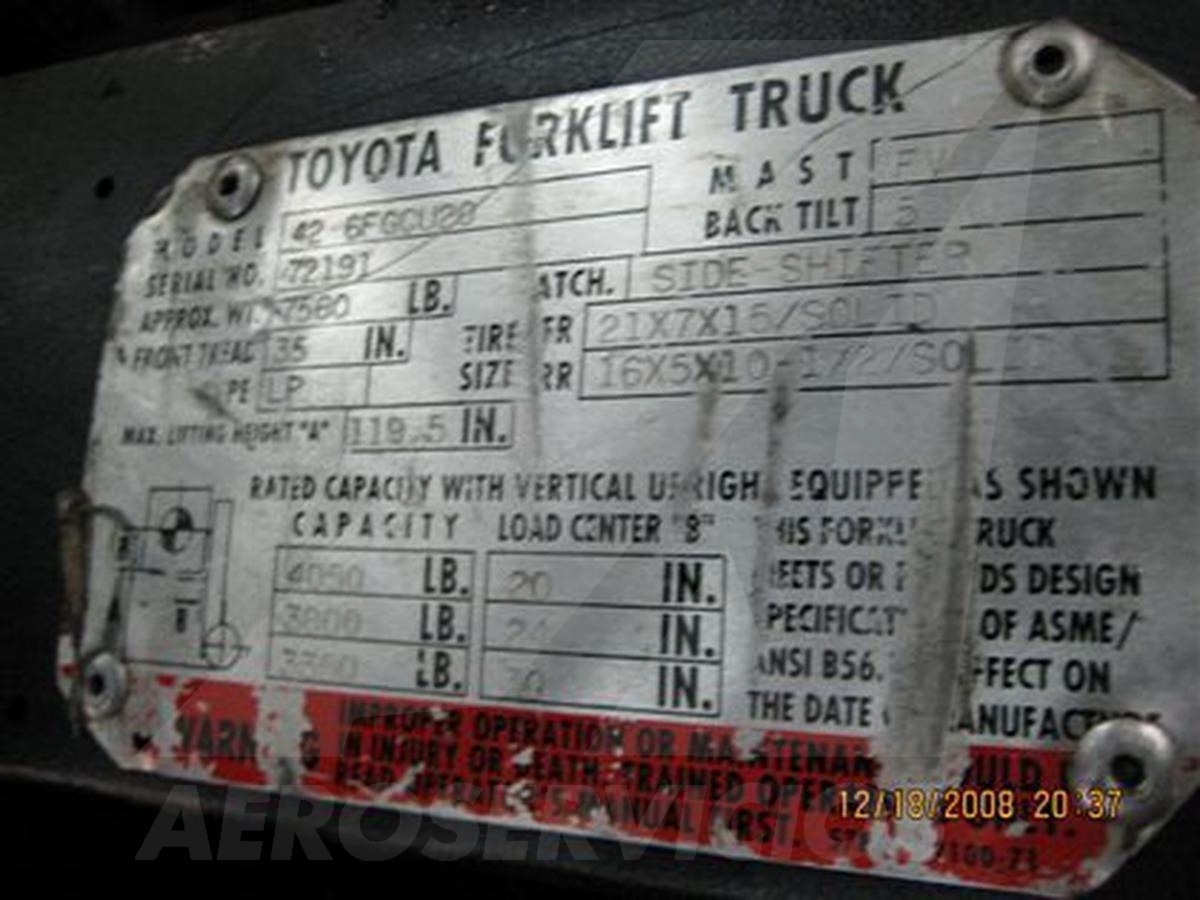 Forklift Toyota 6FGCU20