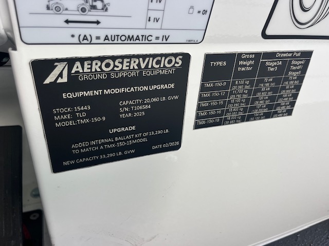 Push Back Tractor TLD TMX-150-15 Tier 4F