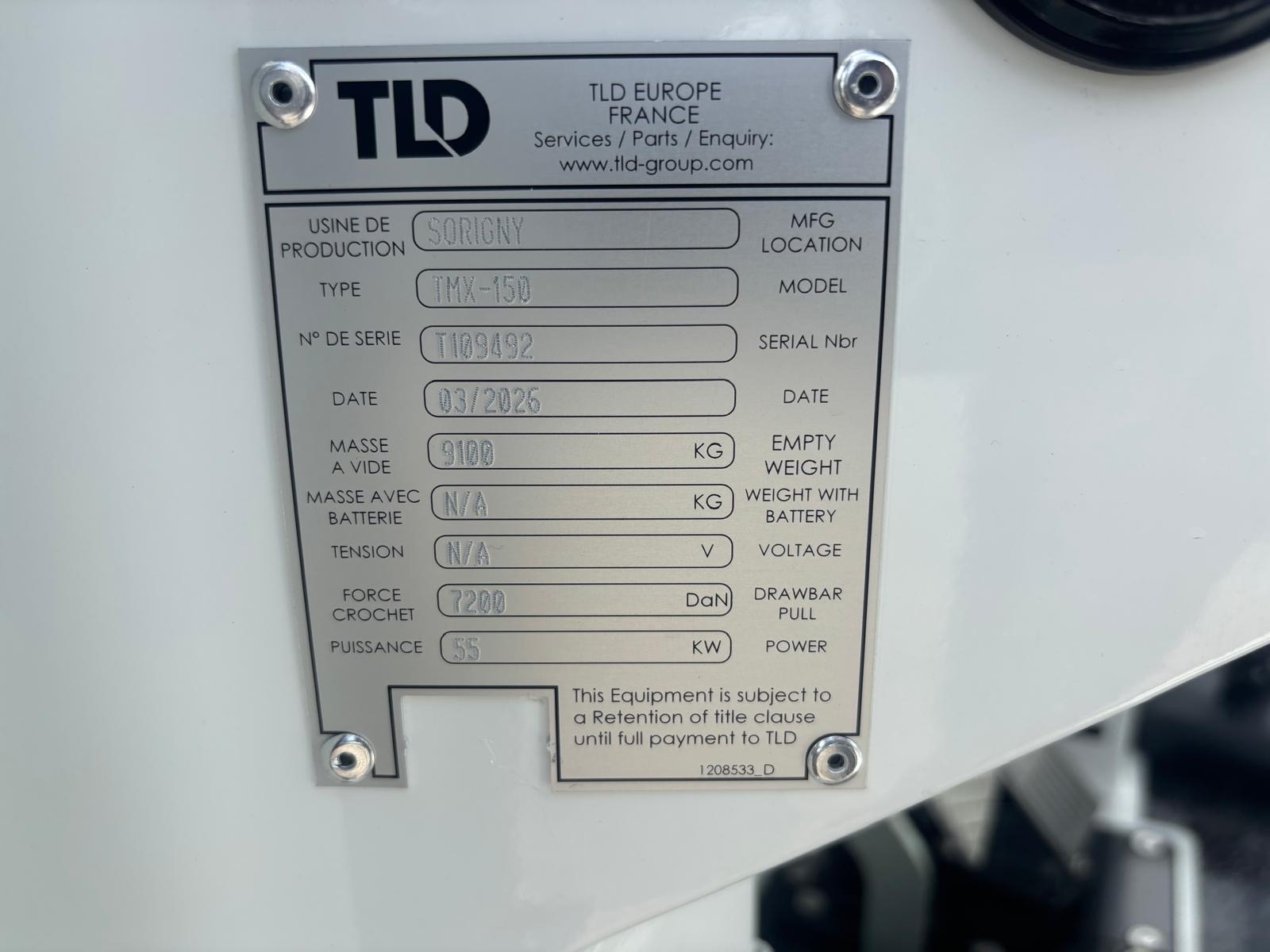Push Back Tractor TLD TMX-150-9 Tier 4F