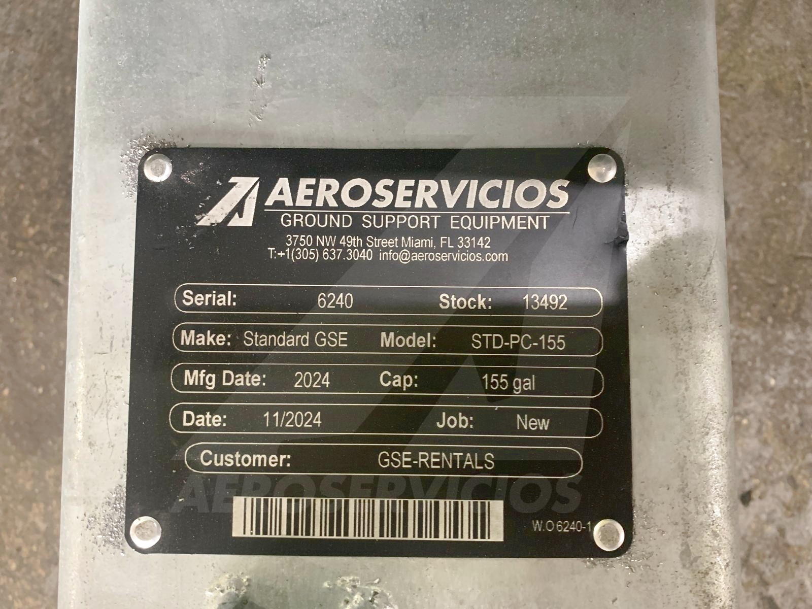 Potable Water Service Cart STD-PC-155 Galvanized