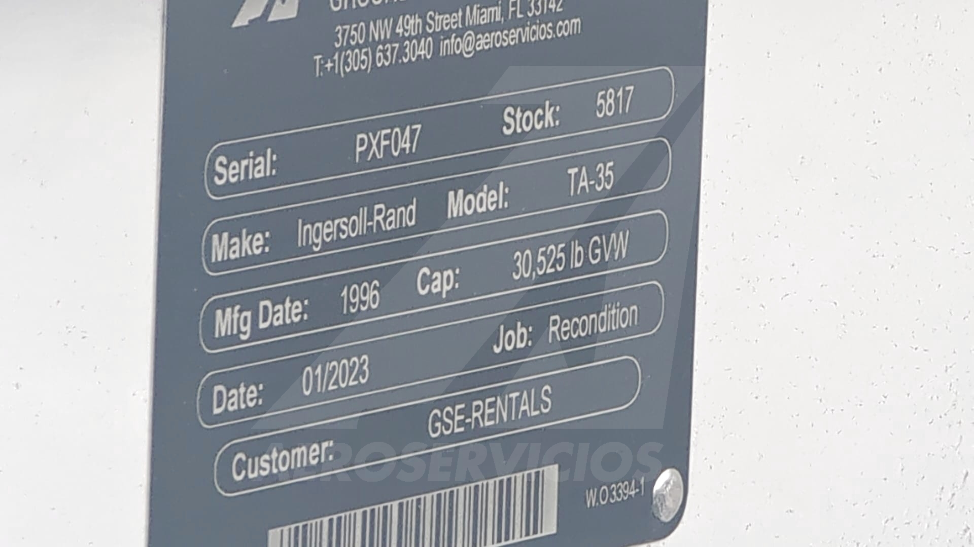 Push Back Tractor Ingersoll-Rand TA-35