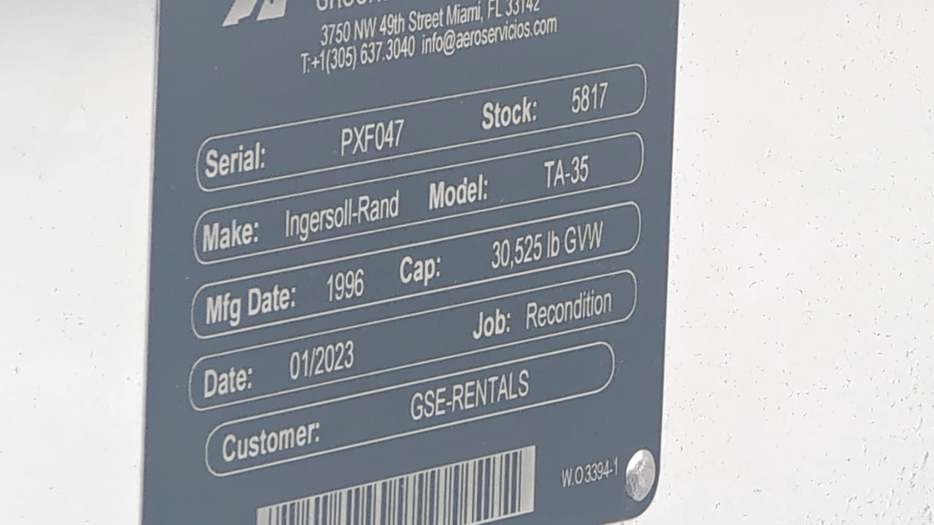 Push Back Tractor Ingersoll-Rand TA-35