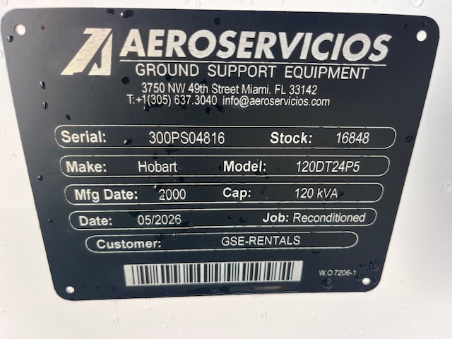 Ground Power Units Hobart 120DT24P5 - 120 kVA