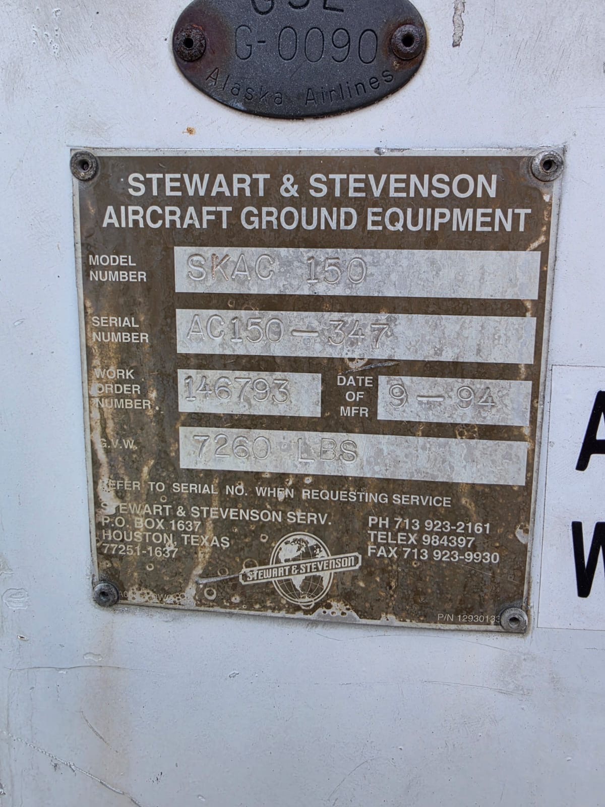 Air Start Unit Stewart & Stevenson SKAC 150