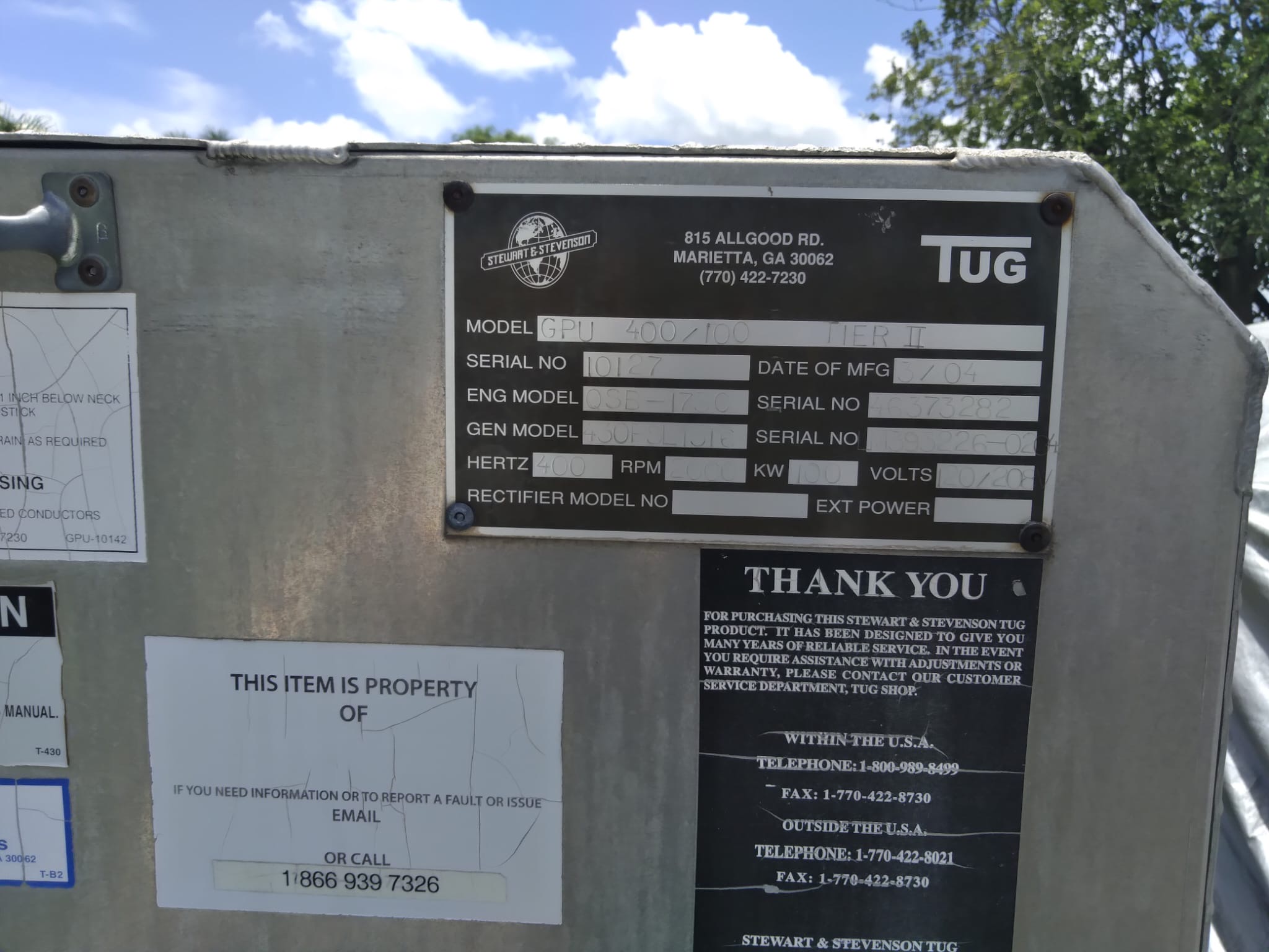 2004 Ground Power Unit Tug 400/100 Tier II