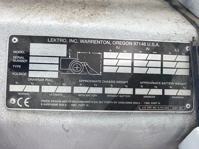 Towbarless Push Back Tractor Lektro AP-8925SDB-AL